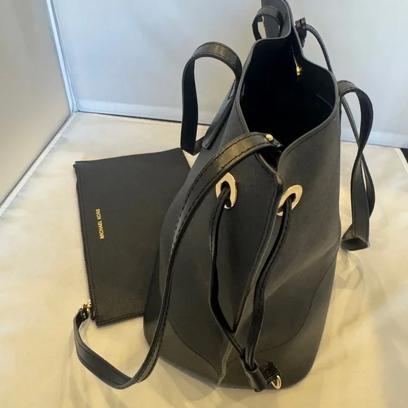 EUC MK Edith Black Tote and Clutch Set